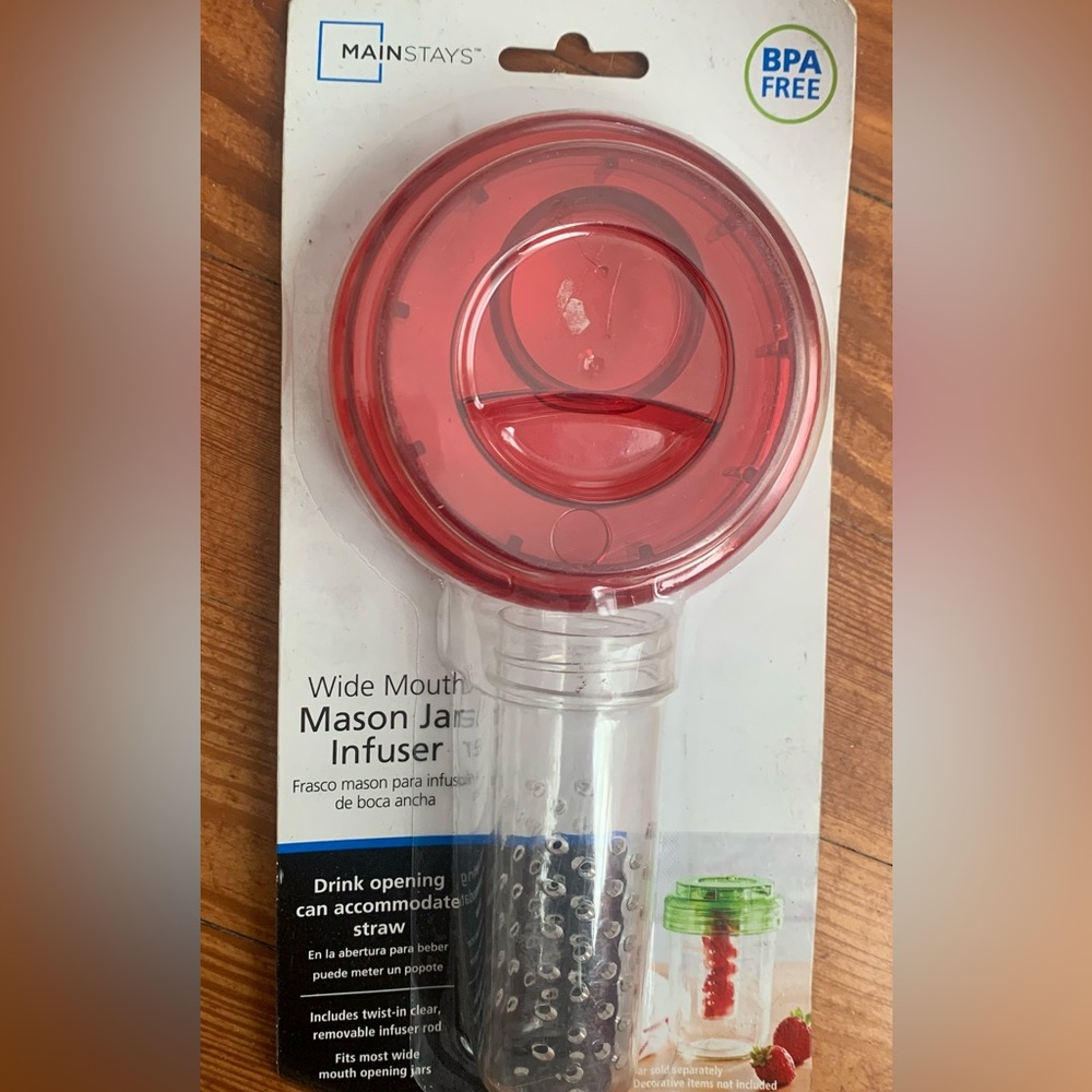 Mainstays Red Mason Jar Infuser Lid